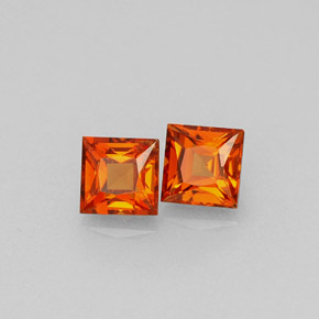  ct natürliche orangefarbener Spessartin-Edelsteine, Quadrat, VVS-VS