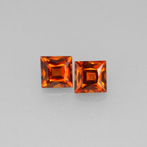  ct natürliche orangefarbener Spessartin-Edelsteine, Quadrat, VVS-VS