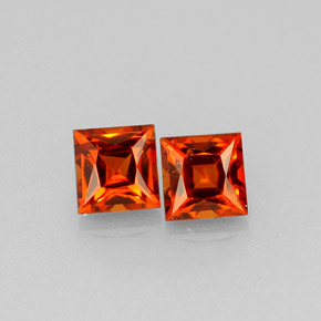  ct natürliche orangefarbener Spessartin-Edelsteine, Quadrat, VVS-VS