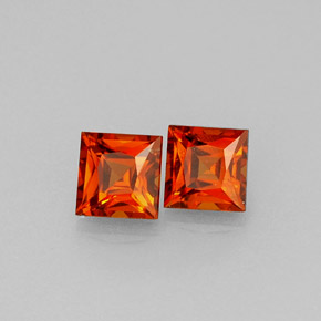  ct natürliche orangefarbener Spessartin-Edelsteine, Quadrat, VVS-VS