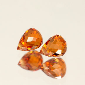  ct natürliche orangefarbener Spessartin-Edelsteine, Briolette, VS