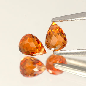  ct natürliche orangefarbener Spessartin-Edelsteine, Briolette, VS