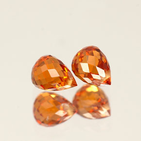  ct natürliche orangefarbener Spessartin-Edelsteine, Briolette, VS