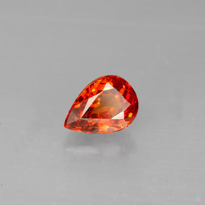 1,39 ctw natürlicher orangefarbener Spessartin, Birnenform, VS-SI