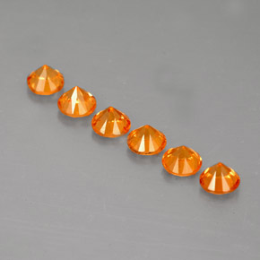  ct natürliche orangefarbener Spessartin-Edelsteine, Rundschliff, VVS-VS