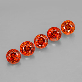  ct natürliche orangefarbener Spessartin-Edelsteine, Rundschliff, VVS-VS