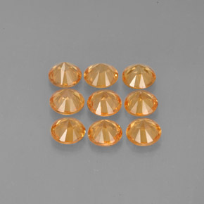  ct natürliche orangefarbener Spessartin-Edelsteine, Rundschliff, VVS-VS