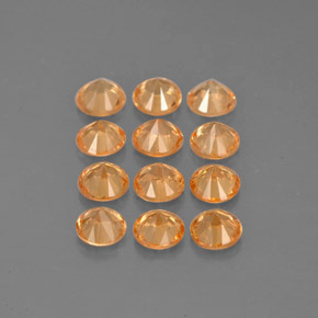  ct natürliche Orange Spessartit-Garn-Edelsteine, Rund Schliff, VVS-VS