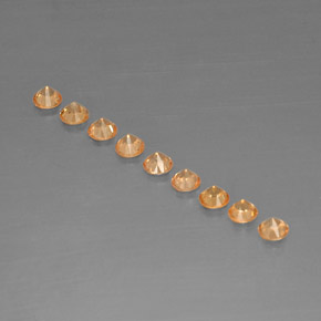  ct natürliche Orange Spessartit-Garn-Edelsteine, Rund Schliff, VVS-VS