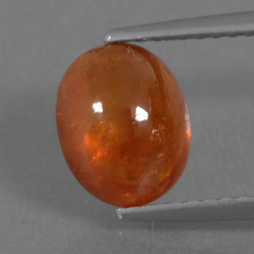 3,19 ctw natürlicher orangefarbener Spessartin, Oval Schliff, Lichtdurchlässig