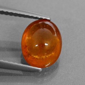 3,41 ctw natürlicher orangefarbener Spessartin, Transparent, Transparent / Lichtdurchlässig