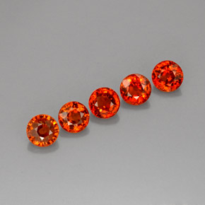  ct natürliche orangefarbener Spessartin-Edelsteine, Rundschliff, VVS-VS