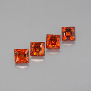  ct natürliche orangefarbener Spessartin-Edelsteine, Quadrat, VVS-VS