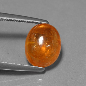 4,22 ctw natürlicher orangefarbener Spessartin, Oval Schliff, Lichtdurchlässig