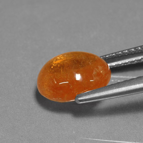4,22 ctw natürlicher orangefarbener Spessartin, Oval Schliff, Lichtdurchlässig
