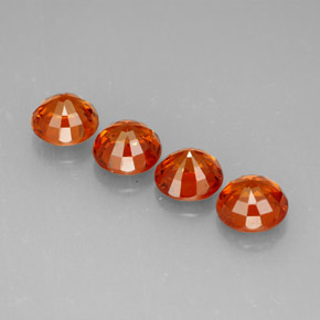  ct natürliche orangefarbener Spessartin-Edelsteine, Rundschliff, VS