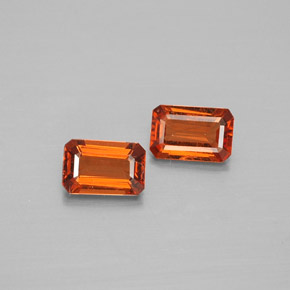  ct natürliche orangefarbener Spessartin-Edelsteine, Smaragdschliff, VS-SI
