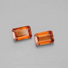  ct natürliche orangefarbener Spessartin-Edelsteine, Smaragdschliff, VS-SI