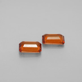  ct natürliche orangefarbener Spessartin-Edelsteine, Smaragdschliff, VS-SI