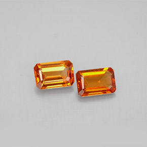 ct natürliche orangefarbener Spessartin-Edelsteine, Smaragdschliff, VS