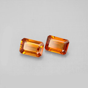  ct natürliche orangefarbener Spessartin-Edelsteine, Smaragdschliff, VS