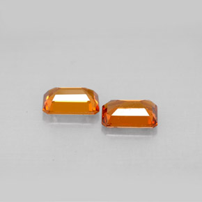  ct natürliche orangefarbener Spessartin-Edelsteine, Smaragdschliff, VS