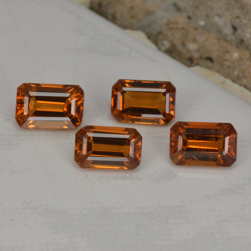 2,73 ct natürliche orangefarbener Spessartin-Edelsteine, Smaragdschliff, VVS-VS