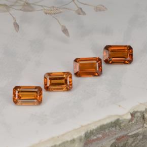 2,37 ct natürliche orangefarbener Spessartin-Edelsteine, Smaragdschliff, VVS-VS