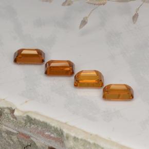 2,37 ct natürliche orangefarbener Spessartin-Edelsteine, Smaragdschliff, VVS-VS