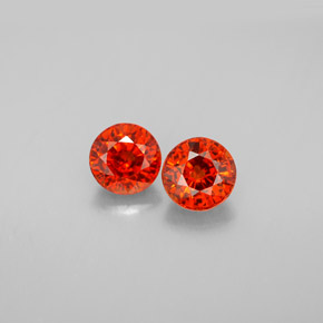  ct natürliche orangefarbener Spessartin-Edelsteine, Rundschliff, VS