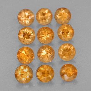  ct natürliche orangefarbener Spessartin-Edelsteine, Rundschliff, VVS-VS