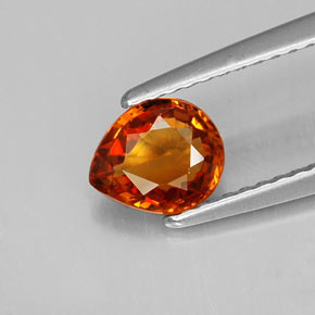 0,90 ctw natürlicher orangefarbener Spessartin, Birnenform, VS