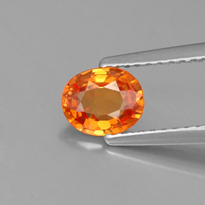0,91 ctw natürlicher orangefarbener Spessartin, Oval Schliff, VVS-VS