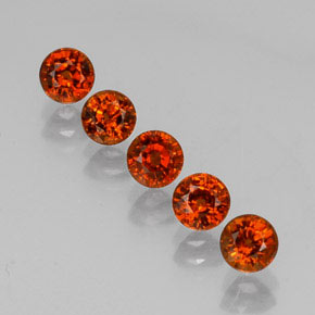 ct natürliche orangefarbener Spessartin-Edelsteine, Rundschliff, VS