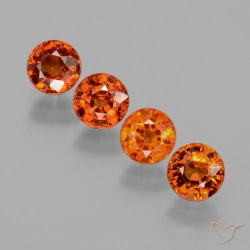 2.89ctw Natürlicher Feuerorange Spessartit-Garn, Runden, VS