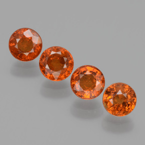 2,51 ct natürliche rötlich-orange Spessartin-Edelsteine, Rund Schliff, VS-SI