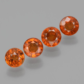 2,51 ct natürliche rötlich-orange Spessartin-Edelsteine, Rund Schliff, VS-SI