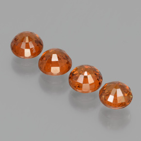 2,51 ct natürliche rötlich-orange Spessartin-Edelsteine, Rund Schliff, VS-SI