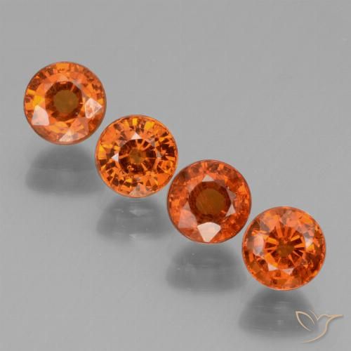 2.88ctw Natürlicher rötlich-orange Spessartit-Garn, Runden, VS