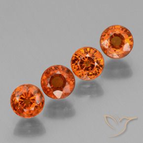 2.88 ct natürliche rötlich-orange Spessartit-Garn-Edelsteine, Runden, VS