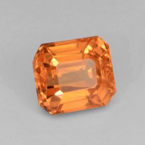 0,91 ctw natürlicher orangefarbener Spessartin, Smaragdschliff, VS-SI