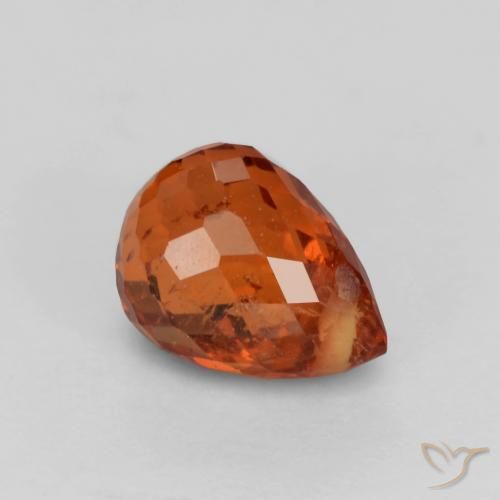 0.97ct Natürlicher Tiefes Bernsteinrot Spessartit-Garn, Briolette, VS-SI