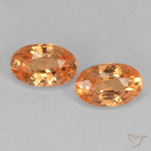 0.80ctw Natürlicher hellorange Spessartit-Garn, Oval, VS-SI