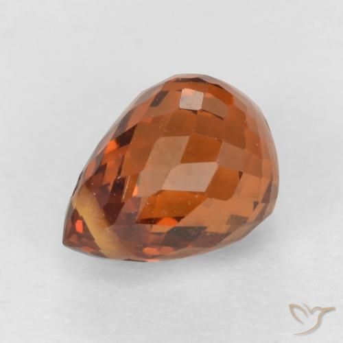 1.29ct Natürlicher rötlich-orange Spessartit-Garn, Briolette, VS