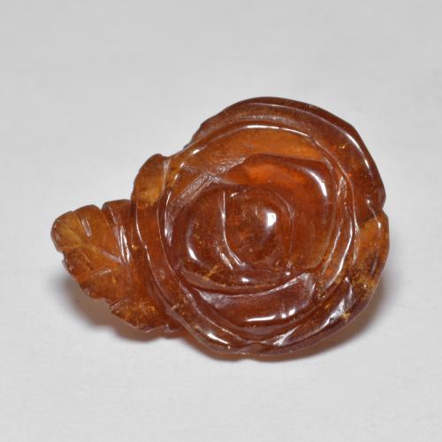 9,17 ctw natürlicher rötlich-orange Spessartit-Garn, Blumen-Schliff, Lichtdurchlässig