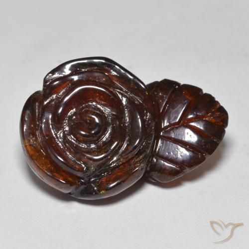 22.04ct Natürlicher Dunkelorange Spessartit-Garn, Blumen-Schliff, Lichtdurchlässig