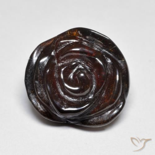 14.42ct Natürlicher Pekannussbraun Spessartit-Garn, Blumen-Schliff, Lichtdurchlässig