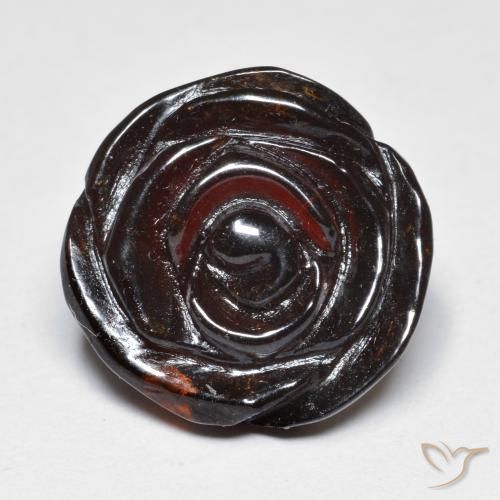 22.97ct Natürlicher Mittel-Dunkelbraun Spessartit-Garn, Blumen-Schliff, Lichtdurchlässig