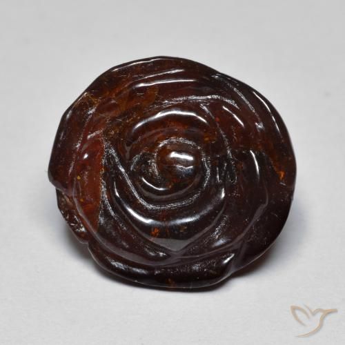 19.72ct Natürlicher Warmes Braun Spessartit-Garn, Blumen-Schliff, Lichtdurchlässig