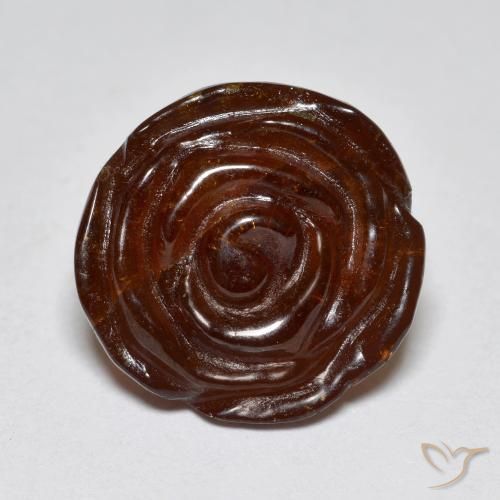 15.68ct Natürlicher rötlich-braun Spessartit-Garn, Blumen-Schliff, Lichtdurchlässig
